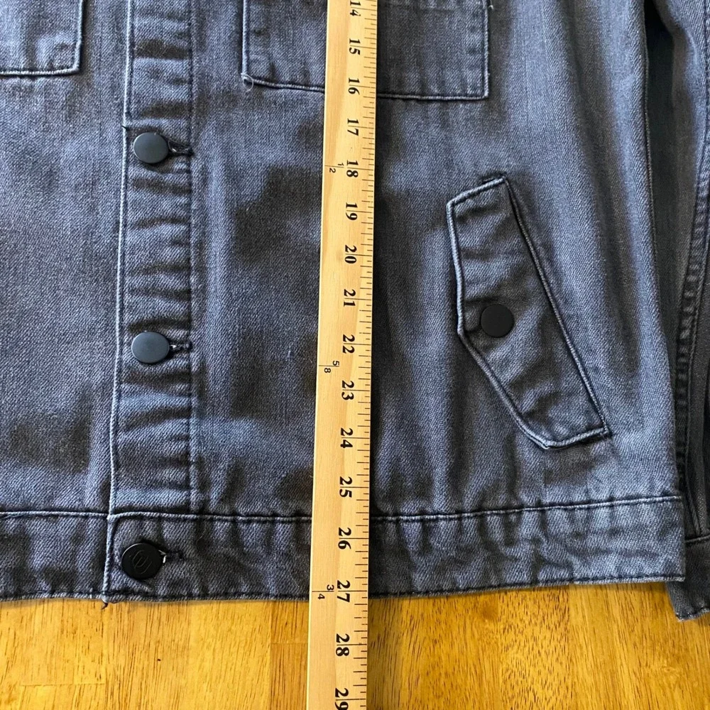 Original Use Men's Jean Jacket‎ Large Washed Black Denim Cotton Blend Casual